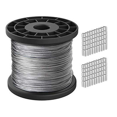 metal wire rope assembly safety rope cable security wire 5/64 1x19 8mm specifications stainless steel wire rope