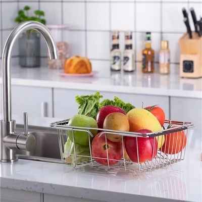 single tier retractable stainless steel kitchen dish rack