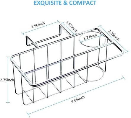 OEM/ODM Design 2-w-1 Klej do ściany do zlewu kuchennego Organizer Gąbka ze stali nierdzewnej 0Holder Myjnia naczynia