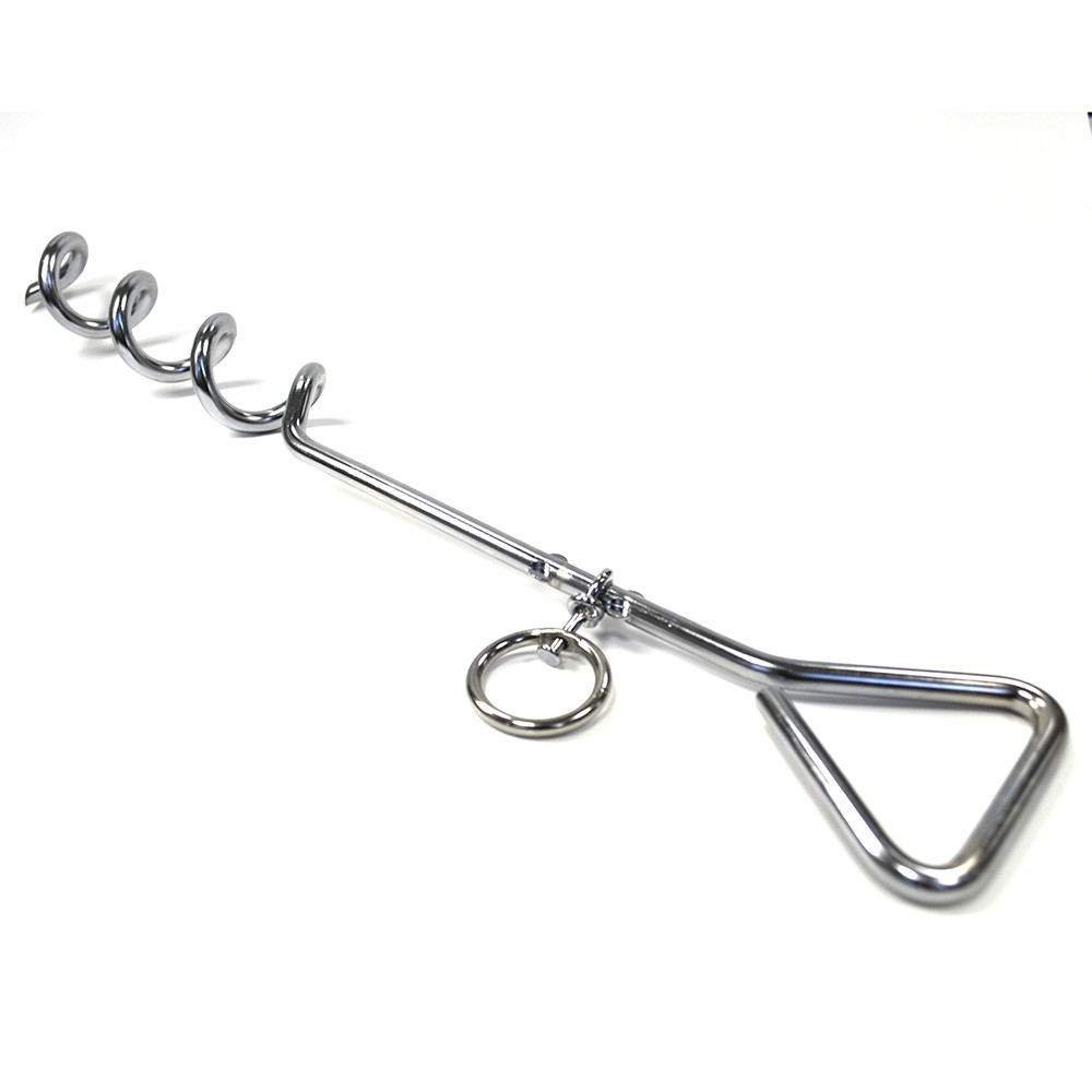Rod Spiral Dog Stake Puppy Tie Anchor Twist Ground Fasten Pile 18 inch Height 3/8 inch